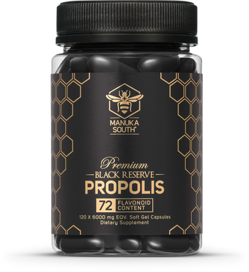 Premium black reserve propolis capsules 72mg flavonoid content