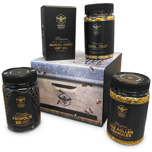 Manuka South Whole Hive Health Bundle Manuka Honey, Propolis, Royal Jelly and Bee Pollen