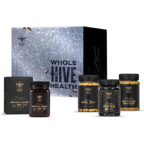 Manuka South Whole Hive Health Bundle Manuka Honey, Propolis, Royal Jelly and Bee Pollen